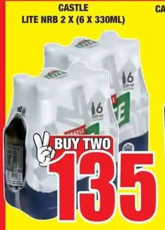 Boxer Liquors CASTLE LITE NRB 2 X (6 X 330ML) offer