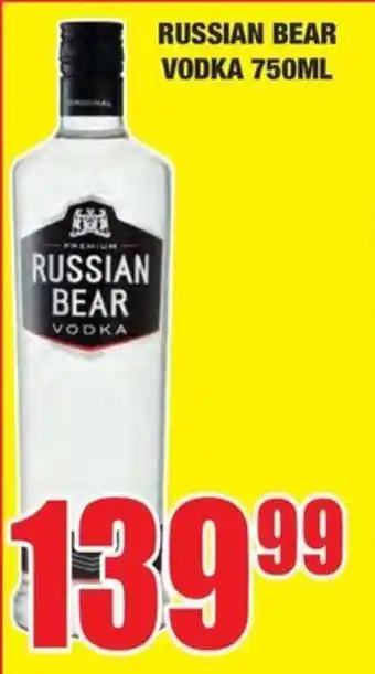 Boxer Liquors RUSSIAN BEAR VODKA 750ML offer