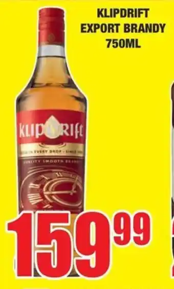 Boxer Liquors KLIPDRIFT EXPORT BRANDY 750ML offer