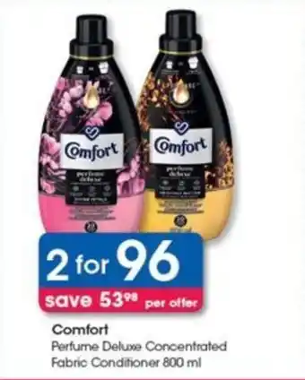 Clicks Comfort Perfume Deluxe Concentrated Fabric Conditioner 800ml offer