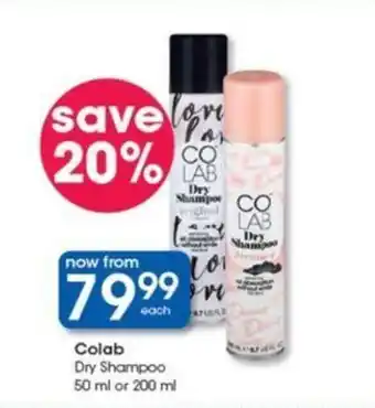 Clicks Colab Dry Shampoo 50 ml or 200 ml offer