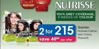 Clicks Garnier Nutrisse Crème Hair Colour Products offer