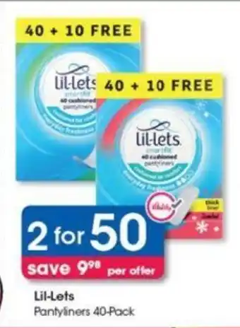 Clicks Lil-Lets Pantyliners 40-Pack offer