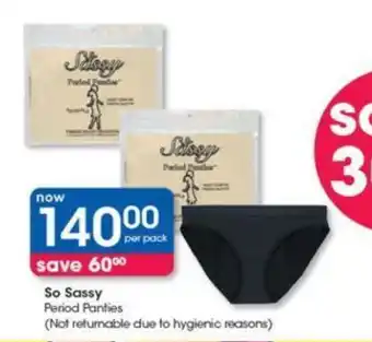 Clicks So Sassy Period Panties offer