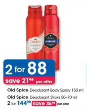 Clicks Old Spice Deodorant Body Spray 150 ml offer