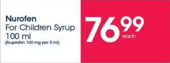 Clicks Nurofen For Children Syrup 100ml offer