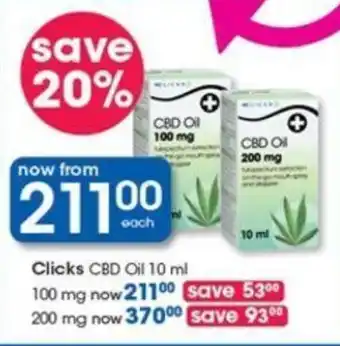 Clicks Clicks CBD Oil 10 ml offer