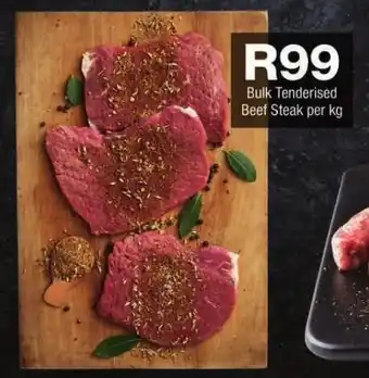 Checkers Bulk Tenderised Beef Steak per kg offer