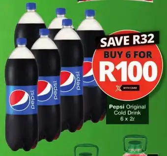 Checkers Pepsi Original Cold Drink 6 x 2L offer