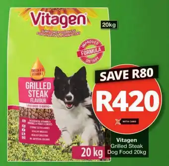 Checkers Vitagen Grilled Steak Dog Food 20kg offer
