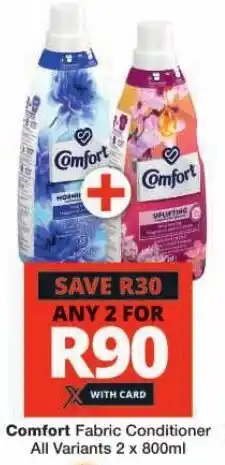 Checkers Comfort Fabric Conditioner All Variants 2 x 800ml offer