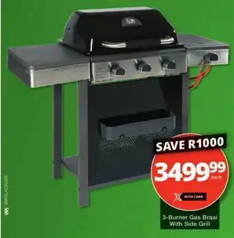 3-Burner Gas Braai With Side Grill
