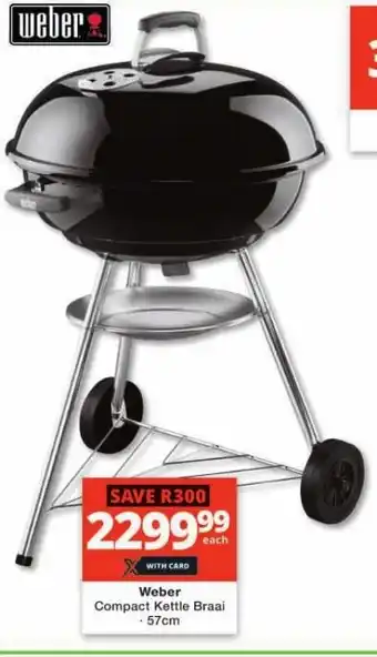 Checkers Weber Compact Kettle Braai 57cm offer