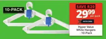 Checkers Hyper Value White Hangers 10-Pack offer