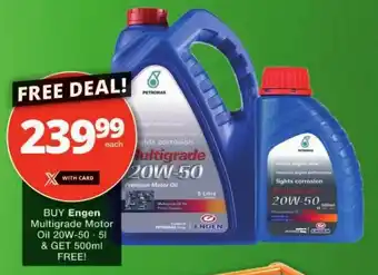 Checkers BUY Engen Multigrade Motor Oil 20W-50 51 & GET 500ml FREE offer