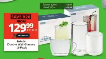 Checkers Arista Double Wall Glasses 2-Pack offer