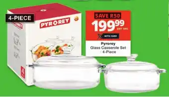 Checkers Pyrorey Glass Casserole Set 4-Piece offer