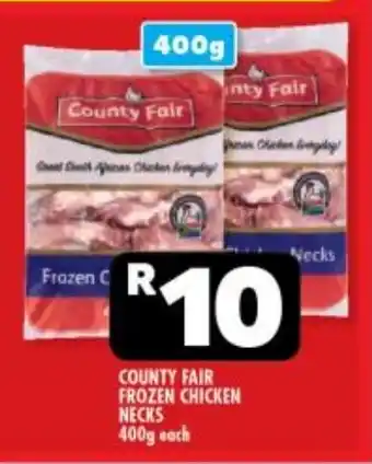 Usave COUNTY FAIR FROZEN CHICKEN NECKS 400g each offer