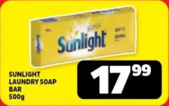 Usave SUNLIGHT LAUNDRY SOAP BAR 500g offer