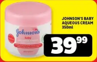 Usave JOHNSON'S BABY AQUEOUS CREAM 350ml offer