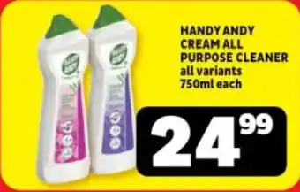 Usave HANDY ANDY CREAM ALL PURPOSE CLEANER all variants 750ml each offer