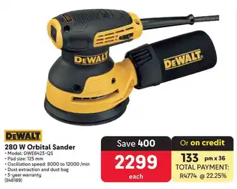 Makro DEWALT 280 W Orbital Sander offer