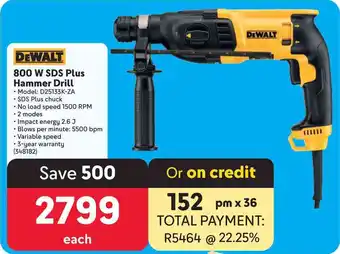 DEWALT 800 W SDS Plus Hammer Drill