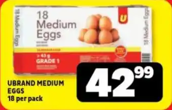 Usave UBRAND MEDIUM EGGS 18 per pack offer