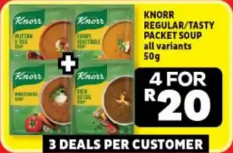 Usave KNORR REGULAR/TASTY PACKET SOUP all variants 50g offer