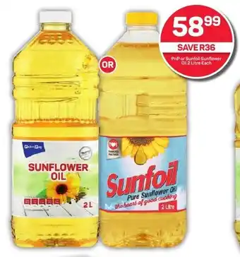 Pick n Pay Hypermarket PnP or Sunfoil Sunflower Oil 2 Litre Each offer