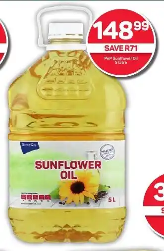 Pick n Pay Hypermarket PnP Sunflower Oil 5 Litre offer