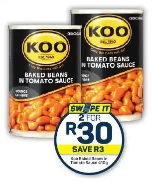 Pick n Pay Hypermarket Koo Baked Beans in Tomato Sauce 410g offer
