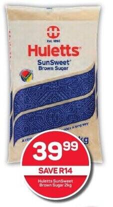 Huletts SunSweet Brown Sugar 2kg offer at Pick n Pay Hypermarket