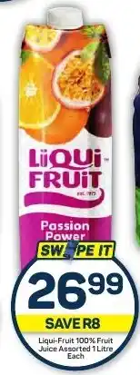 Pick n Pay Hypermarket Liqui-Fruit 100% Fruit Juice Assorted 1 Litre Each offer
