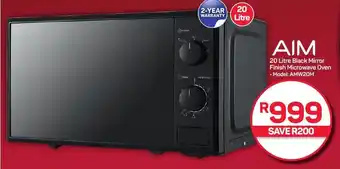 Pick n Pay Hypermarket AIM 20 Litre Black Mirror Finish Microwave Oven offer