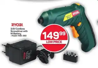 Pick n Pay Hypermarket RYOBI 3.6V Cordless Screwdriver with NI Battery offer