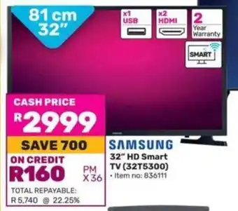 Game SAMSUNG 32" HD Smart TV (32T5300) offer