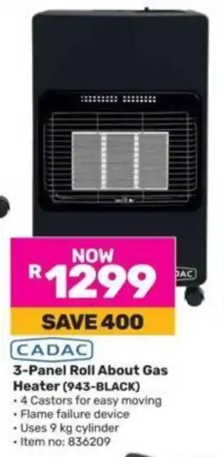 Game 3-Panel Roll About Gas Heater (943-BLACK) offer