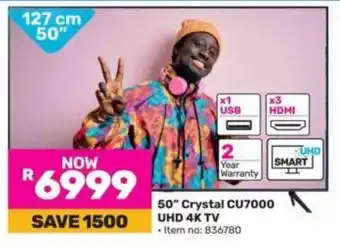 Game SAMSUNG 50" Crystal CU7000 UHD 4K TV offer