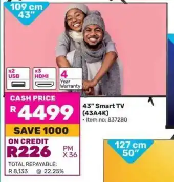 Game Hisense 43" Smart TV (43A4K) offer