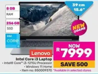 Game Lenovo Intel Core i3 Laptop offer