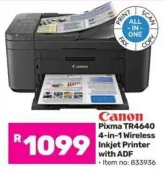 Game Canon Pixma TR4640 4-in-1 Wireless Inkjet Printer with ADF offer