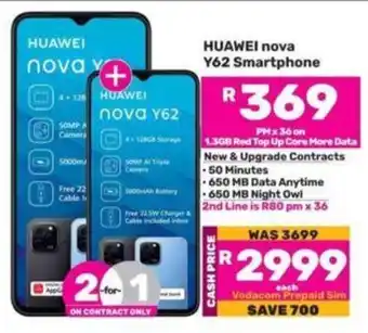 Game HUAWEI nova Y62 Smartphone offer