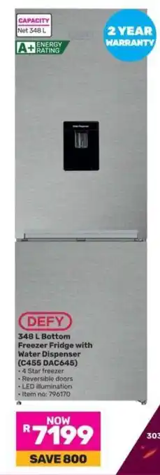 Game DEFY 348 L Bottom Freezer Fridge with Water Dispenser (C455 DAC645) offer