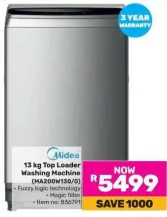Game Midea 13 kg Top Loader Washing Machine (MA200W130/G) offer