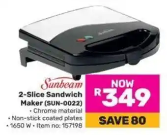 Game 2-Slice Sandwich Maker (SUN-0022) offer