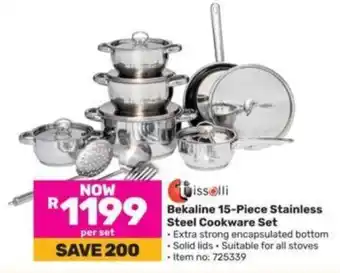 Game Bekaline 15-Piece Stainless Steel Cookware Set offer