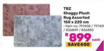 Game TBZ Shaggy Plush Rug Assorted 150 x 220 cm offer