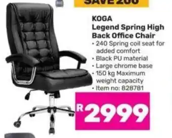 Game KOGA Legend Spring High Back Office Chair offer