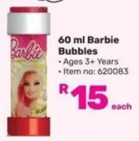 Game 60 ml Barbie Bubbles offer